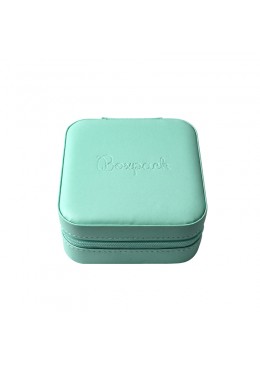 Joyero de viaje aguamarina para joyeria bisuteria joyas 100X100X55 MM JY-1-R