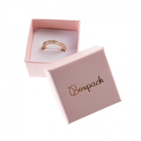 Caja de cartón rosa cuarzo para sortija o pendientes de joyeria y bisuteria PI-42
