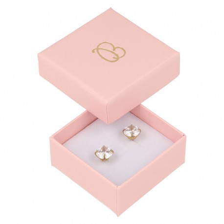 Caja de cartón rosa para pendientes de joyeria y bisuteria RS-40