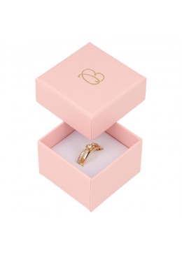 Caja de cartón rosa para anillo o pendientes de joyeria y bisuteria RS-42