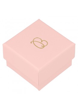 Caja de cartón rosa para anillo o pendientes de joyeria y bisuteria RS-42