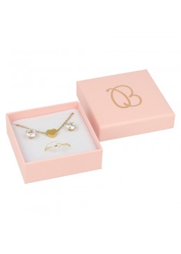 Caja de carton para juego de pendientes, sortija y colgante de joyeria y bisuteria rs-60