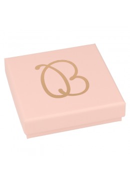 Caja de cartón rosa para juego de sortija, pendientes y colgante de joyería y bisutería rs-80