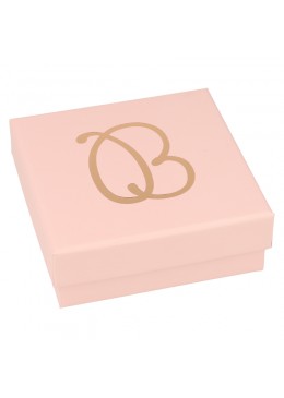 Caja de cartón rosa para juego de sortija, pendientes y colgante de joyería y bisutería rs-81