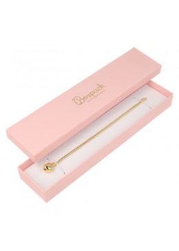 Caja de cartón rosa cuarzo para pulsera extendida de joyería bisutería y joyas 233x53x27 mm RS-51