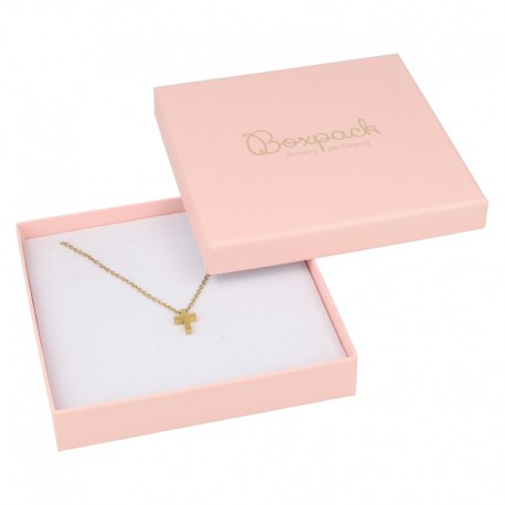 Caja de cartón rosa para collar gargantilla de joyería y bisutería RS-16 Caja de cartón rosa para collar gargantilla de joyería y bisutería RS-16