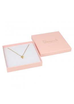Caja de cartón rosas para collar gargantilla de joyería y bisutería rs-16