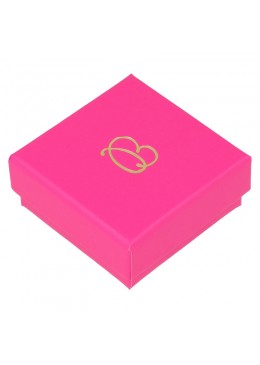 Caja de cartón fucsia para pendientes de joyeria y bisuteria 