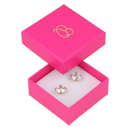 Caja de cartón fucsia para pendientes de joyeria y bisuteria fx-40