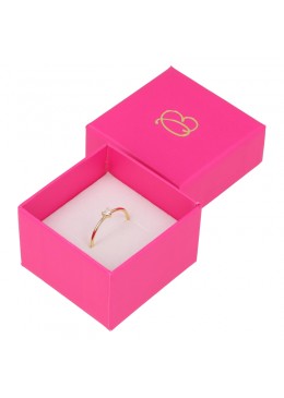 Caja de cartón fucsia para sortija o pendientes de joyeria y bisuteria fx-42