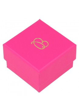 Caja de cartón fucsia para sortija o pendientes de joyeria y bisuteria fx-42