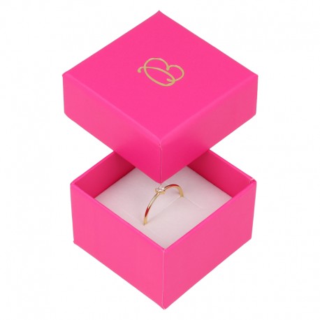 Caja de cartón rosa cuarzo para sortija o pendientes de joyeria y bisuteria PI-42
