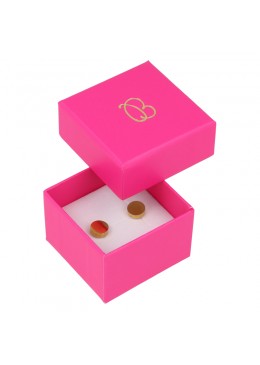 Caja de cartón rosa cuarzo para sortija o pendientes de joyeria y bisuteria PI-42