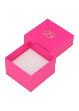 Caja de cartón rosa cuarzo para sortija o pendientes de joyeria y bisuteria PI-42