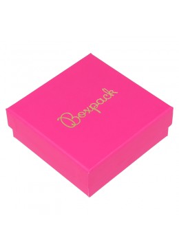Caja de cartón fucsia para conjunto de sortija, pendientes y colgante de joyería y bisutería FX-81
