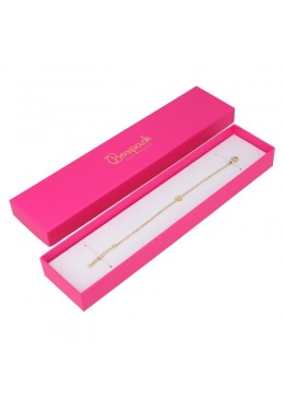 Caja de cartón fucsia para pulsera extendida de joyería bisutería y joyas FX-51