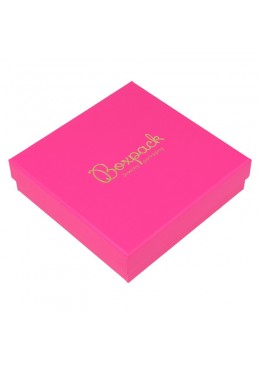 Caja de cartón fucsia para collar gargantilla de joyería y bisutería 120X120X33 mm FX-17 