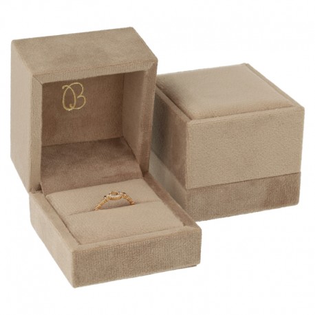 ESTUCHE PARA ANILLO COLOR ARENA 61x66x55 Mm. VT-1-S-AR