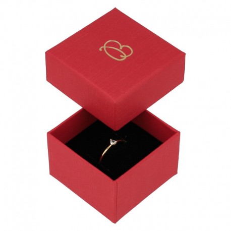 Caja de carton forrada de papel para anillo sortija de joyeria y bisuteria EP-42