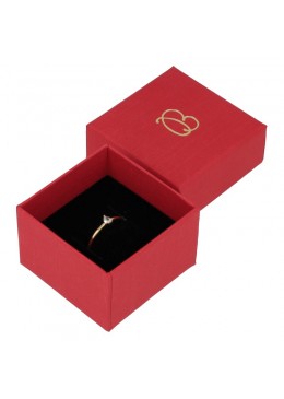 Caja de carton forrada de papel para anillo sortija de joyeria y bisuteria EP-42