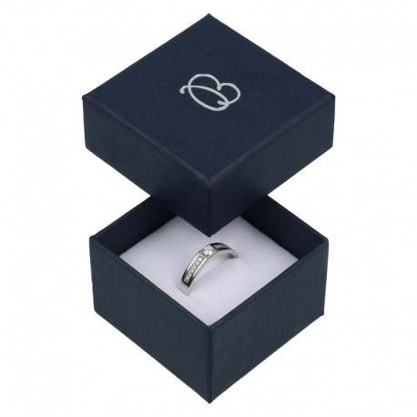Caja de carton forrada de papel para anillo sortija de joyeria y bisuteria EP-42