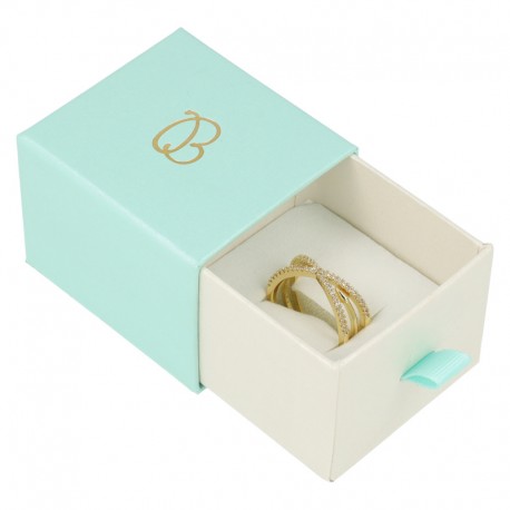 CAJA PARA SORTIJA O PENDIENTES 55x50x42 Mm AGUAMARINA SG-1-AQ-B