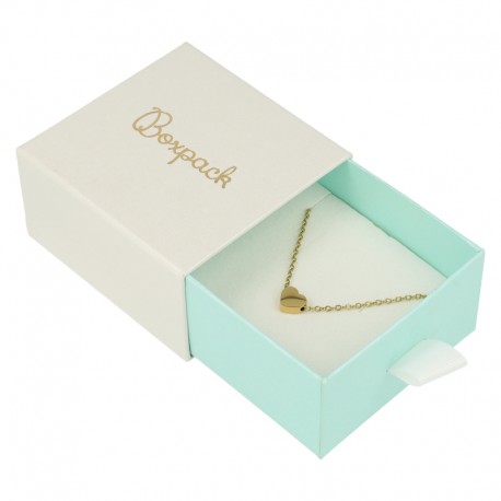 CAJA PARA PENDIENTES Y COLGANTE 73x70x40 Mm BLANCA Y AGUAMARINA SG-2-B-AQ