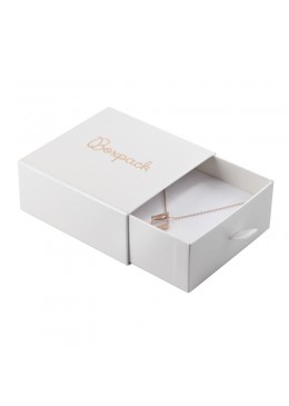 CAJA COLGANTE Y PENDIENTES 90x87x40 Mm. BLANCA SG-3-B-B