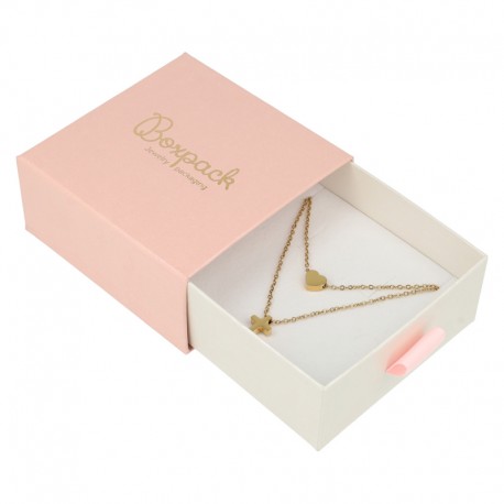 CAJA COLGANTE Y PENDIENTES 90x87x40 Mm. ROSA SG-3-RS-B