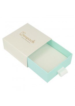 CAJA PARA PENDIENTES Y COLGANTE 90x87x40 Mm BLANCA Y AGUAMARINA SG-3-B-AQ