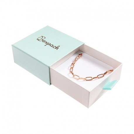 CAJA PARA PENDIENTES Y COLGANTE 90x87x40 Mm AGUAMARINA Y BLANCA SG-3-AB