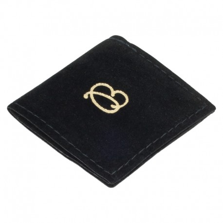 Bolsa de antelina negro de 56x56 mm para joyeria bisuteria y joyas a-201-n