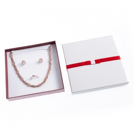Caja de carton imitacion cocodrilo para collar y aderezo de joyeria bisuteria y joyas SW-18