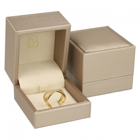 ESTUCHE COLOR CHAMPAGNE PARA SORTIJA PATILLA 62x67x56 Mm. MT-1-SP