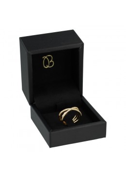 ESTUCHE PARA SORTIJA CON PATILLA NEGRO 62x67x52 Mm. EB-1-SP