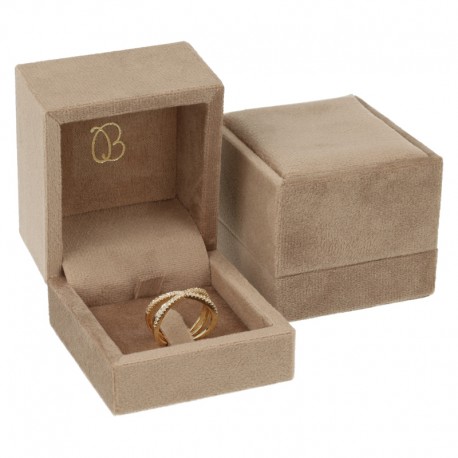 ESTUCHE PARA ANILLO CON PATILLA COLOR ARENA 61x66x55 Mm. VT-1-SP-AR