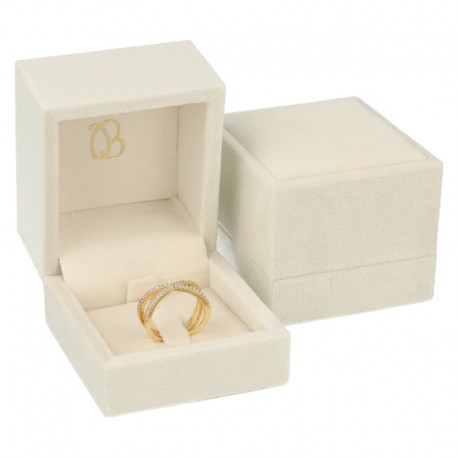 ESTUCHE PARA ANILLO CON PATILLA COLOR BEIGE 61x66x55 Mm. VT-1-SP-BE