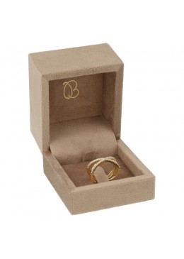 ESTUCHE PARA ANILLO CON PATILLA COLOR ARENA 62x67x52 Mm. VT-1-SP-AR