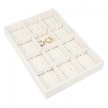 Bandeja expositora pequeña blanca para pendientes de aro 160x225x30 mm BJP-PA-B