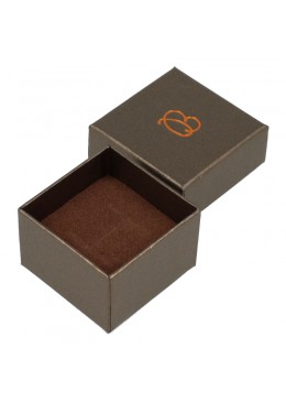 Caja de carton marron efecto perlado para anillo o pendientes Q-42-M