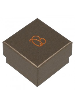 Caja de carton marron efecto perlado para anillo o pendientes Q-42-M