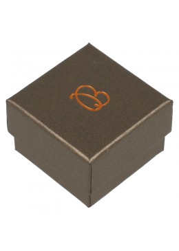 Caja de carton marron efecto perlado para anillo o pendientes Q-42-M