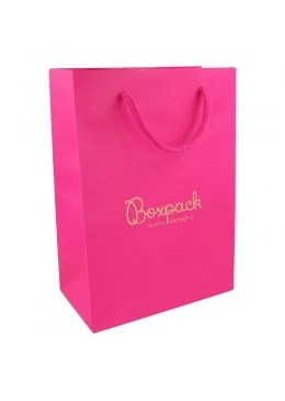 Bolsa fucsia de papel laminado mate de 180x250x100 Mm. B-L-FX