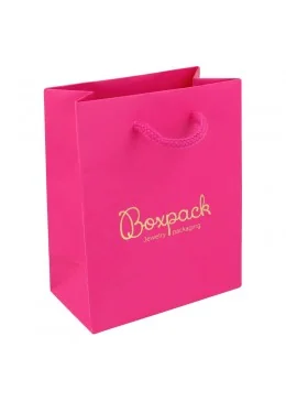 Bolsa de papel mate fucsia para joyeria bisuteria y joyas 120x150x65 mm B-M-FX