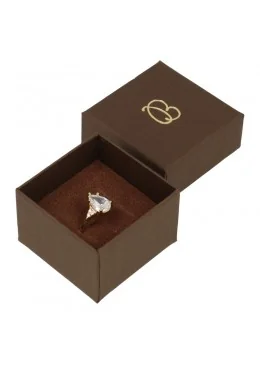 Caja para anillo marrón 50x50x33 mm para joyeria y bisuteria EP-42-M