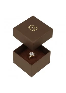 Caja para anillo marrón 50x50x33 mm para joyeria y bisuteria EP-42-M