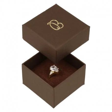 Caja para anillo marrón 50x50x33 mm para joyeria y bisuteria EP-42-M