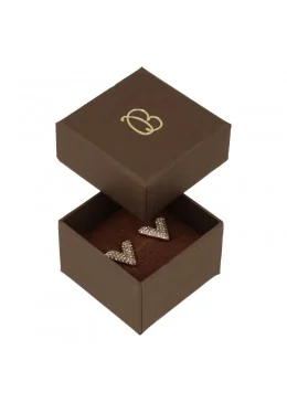Caja para pendientes marrón 50x50x33 mm para joyeria y bisuteria EP-42-M