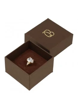 Caja para anillo marrón 50x50x33 mm para joyeria y bisuteria EP-42-M