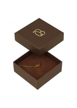 Caja para juego y colgante marrón 65x65x27 mm para joyeria y bisuteria de cartón EP-61-M
